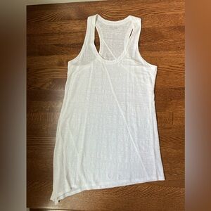 Eileen Fisher 100% organic linen tank top dress white asymmetrical beachy XS